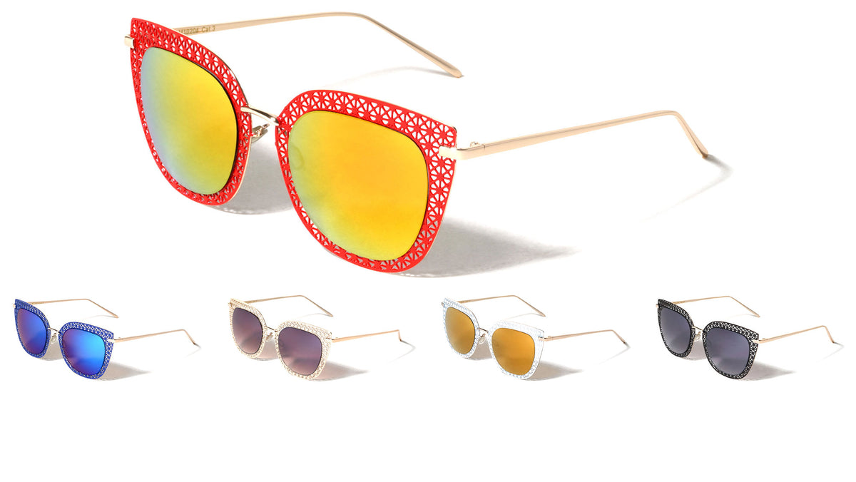 Cat Eye Metal Mesh Fashion Wholesale Sunglasses