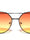 Double Bar Oceanic Color Flat Lens Cat Eye Wholesale Sunglasses