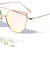 Rose Gold Lens Double Bar Cat Eye Flat Lens Wholesale Bulk Sunglasses