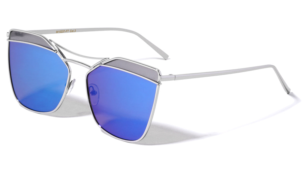 Cat Eye Brow Flat Lens Wholesale Bulk Sunglasses