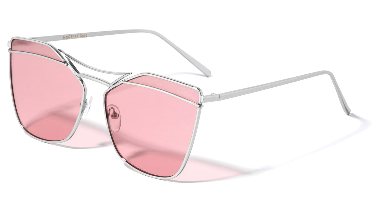 Cat Eye Brow Flat Lens Wholesale Bulk Sunglasses