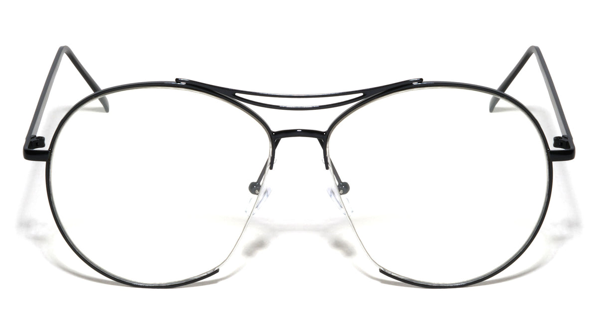 Rounded Aviators Clear Lens Wholesale Bulk Glasses