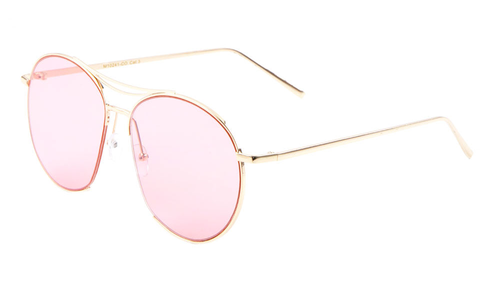 Round Aviators Color Lens Wholesale Bulk Sunglasses