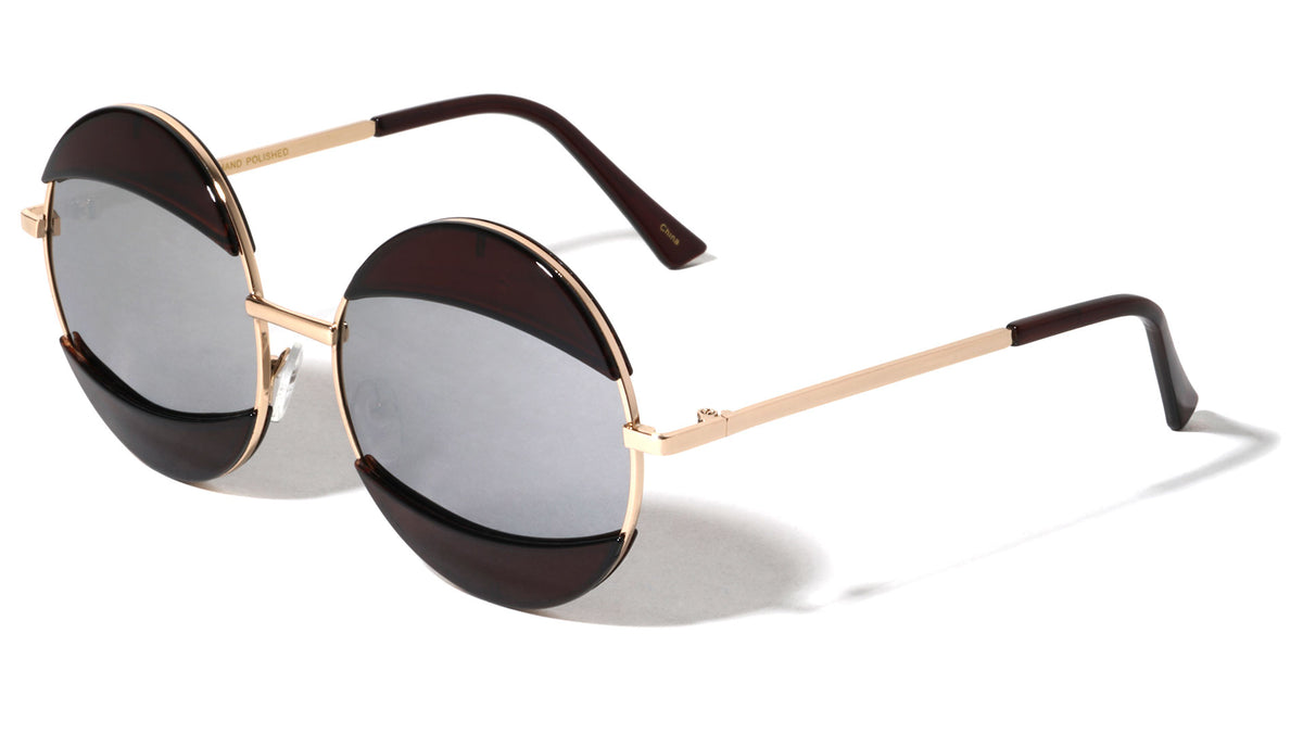 Round Brow & Lip Accent Fashion Wholesale Sunglasses
