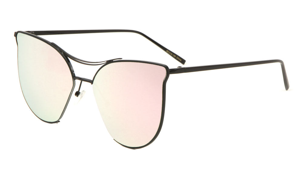 Cat Eye Flat Rose Gold Wholesale Bulk Sunglasses