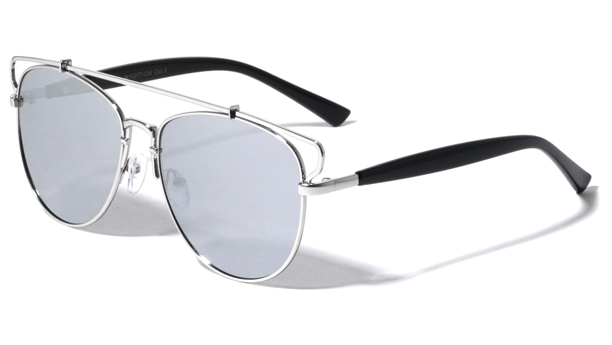 Retro Top Bar Color Mirror Wholesale Bulk Sunglasses
