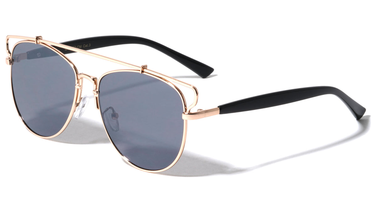 Retro Top Bar Color Mirror Wholesale Bulk Sunglasses
