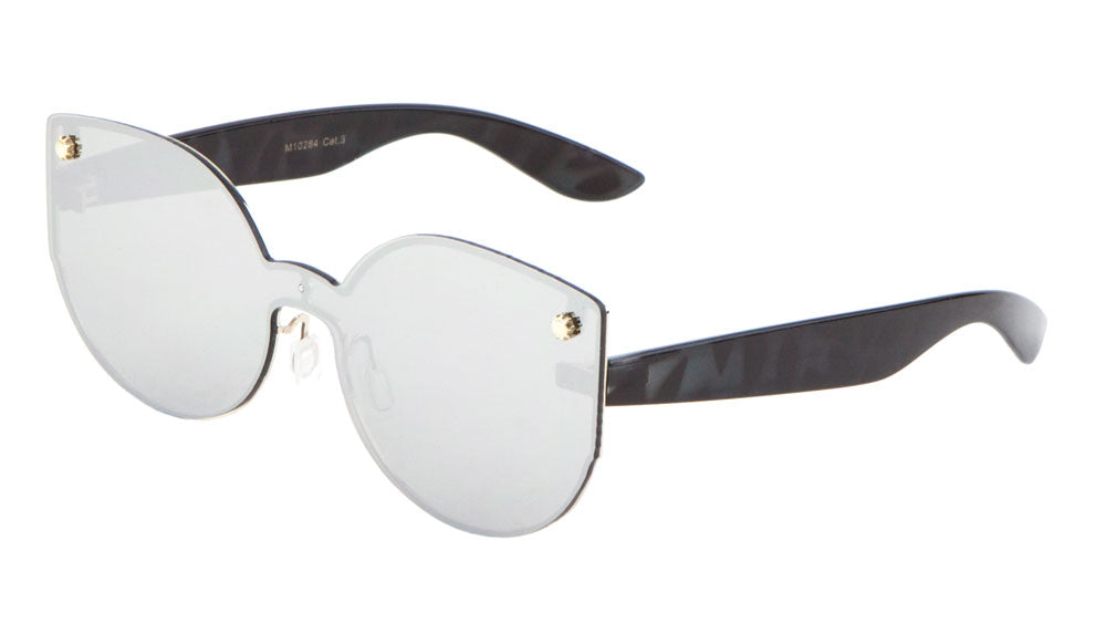 Solid One Piece Lens Cat Eye Wholesale Bulk Sunglasses