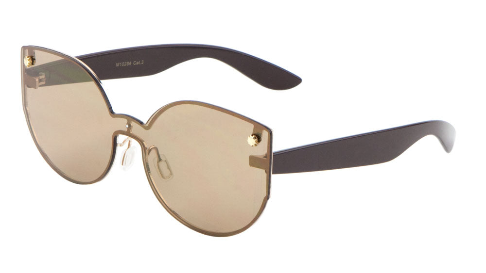 Solid One Piece Lens Cat Eye Wholesale Bulk Sunglasses