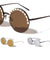 Semi Rimless Heart Pattern Brow Cutout Round Wholesale Sunglasses
