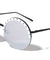 Semi Rimless Heart Pattern Brow Cutout Round Wholesale Sunglasses