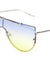 Curved Metal Brow Bar Solid One Piece Flat Oceanic Color Lens Bulk Sunglasses