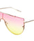 Curved Metal Brow Bar Solid One Piece Flat Oceanic Color Lens Bulk Sunglasses