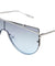 Curved Metal Brow Bar Solid One Piece Flat Oceanic Color Lens Bulk Sunglasses
