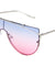 Curved Metal Brow Bar Solid One Piece Flat Oceanic Color Lens Bulk Sunglasses