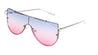Curved Metal Brow Bar Solid One Piece Flat Oceanic Color Lens Bulk Sunglasses