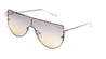 Curved Metal Brow Bar Solid One Piece Flat Oceanic Color Lens Bulk Sunglasses