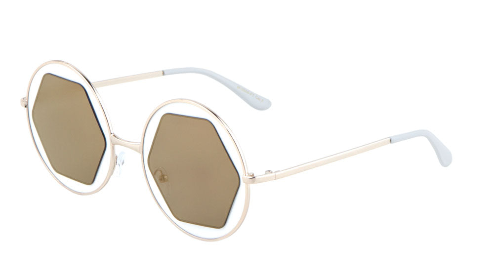 Round Flat Hexagon Wholesale Bulk Sunglasses
