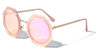 Round Octagon Flat Rim Color Mirror Wholesale Sunglasses