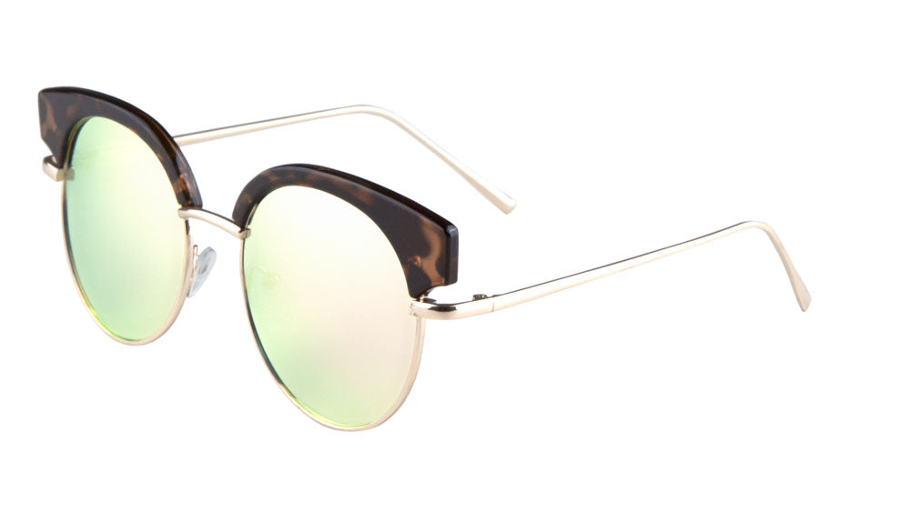 Retro Brow Flat Color Mirror Wholesale Sunglasses