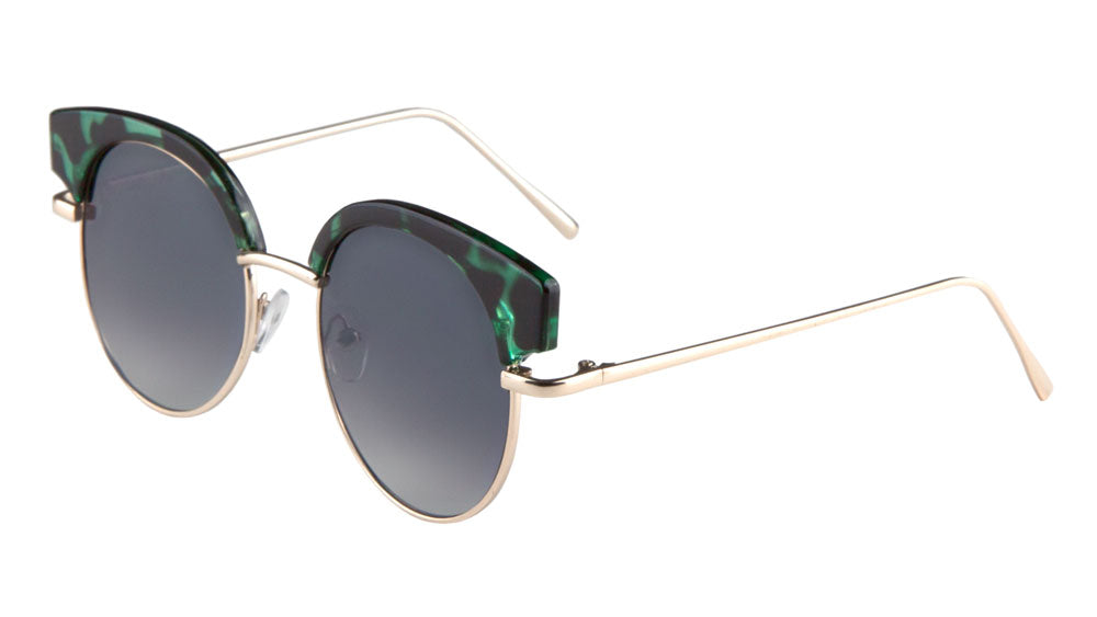 Retro Brow Flat Color Mirror Wholesale Sunglasses