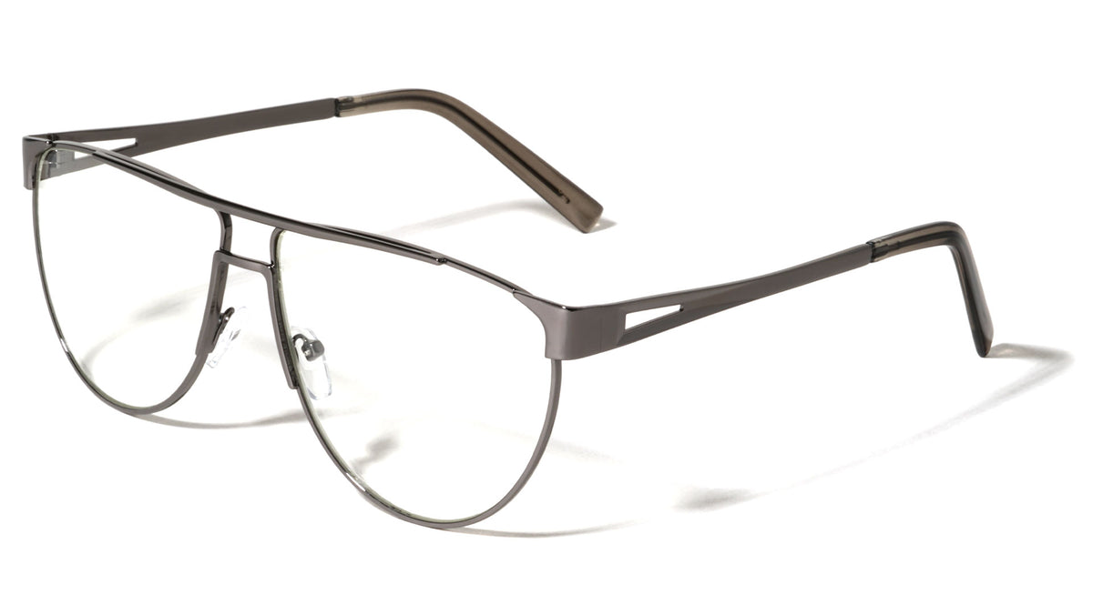 Clear Flat Lens Aviators Wholesale Bulk Glasses