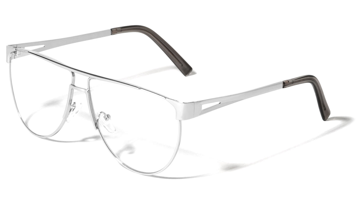 Clear Flat Lens Aviators Wholesale Bulk Glasses