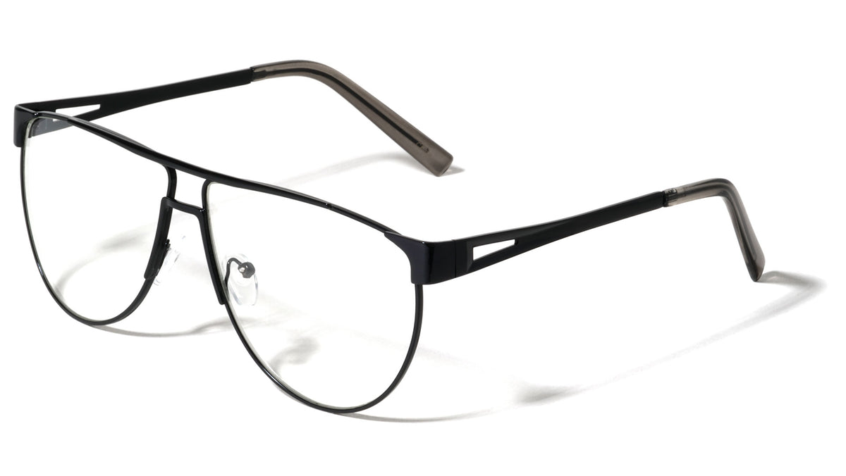 Clear Flat Lens Aviators Wholesale Bulk Glasses