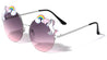 Round Semi-Rimless Oceanic Color Lens Unicorn Sunglasses Wholesale