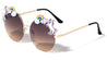 Round Semi-Rimless Oceanic Color Lens Unicorn Sunglasses Wholesale