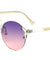 Rimless Retro Oceanic Color Lens Wholesale Bulk Sunglasses