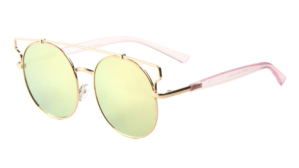 Retro Top Bar Color Mirror Lens Wholesale Bulk Sunglasses