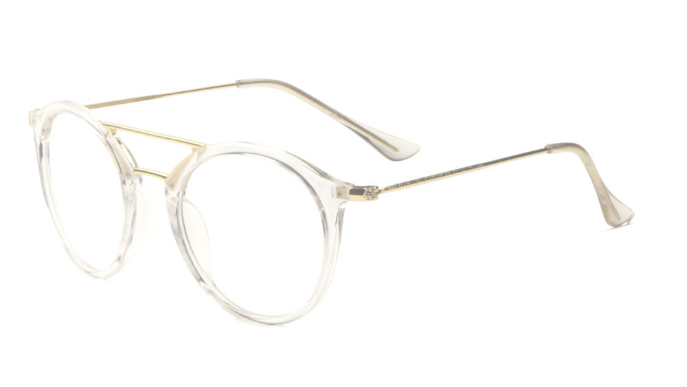Retro Style Thin Brow Bar Clear Lens Aviators Wholesale Bulk Glasses