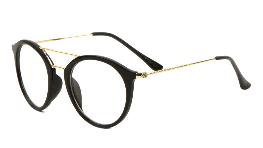 Retro Style Thin Brow Bar Clear Lens Aviators Wholesale Bulk Glasses