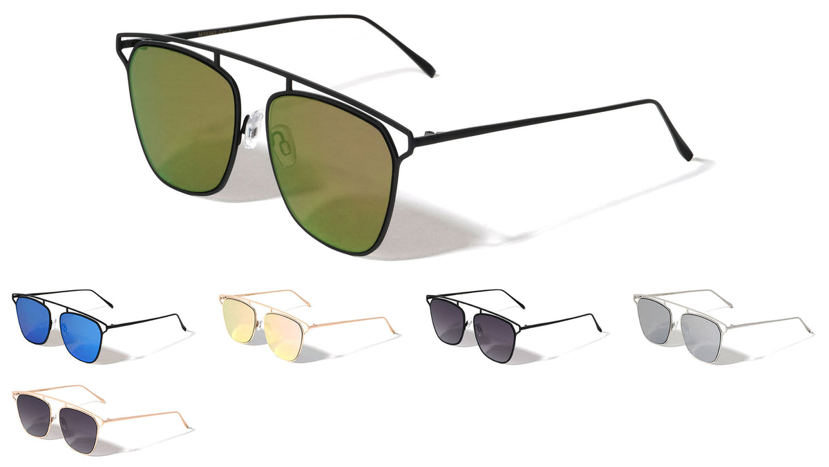 Bridgeless Retro Top Bar Sunglasses Wholesale