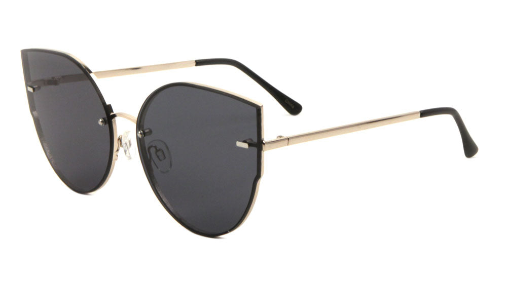 Rimless Cat Eye Fashion Wholesale Sunglasses