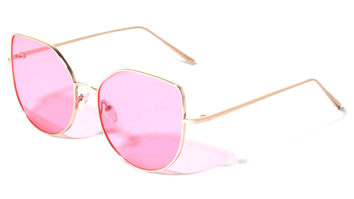 Frosted Bottom Lens Geometric Fashion Cat Eye Wholesale Sunglasses
