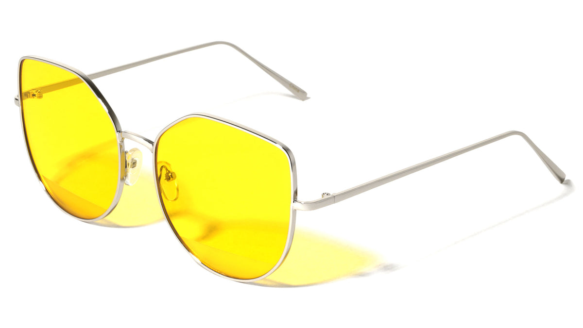 Frosted Bottom Lens Geometric Fashion Cat Eye Wholesale Sunglasses