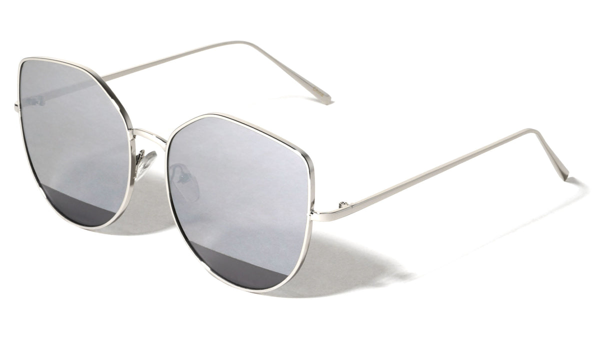 Frosted Bottom Lens Geometric Fashion Cat Eye Wholesale Sunglasses