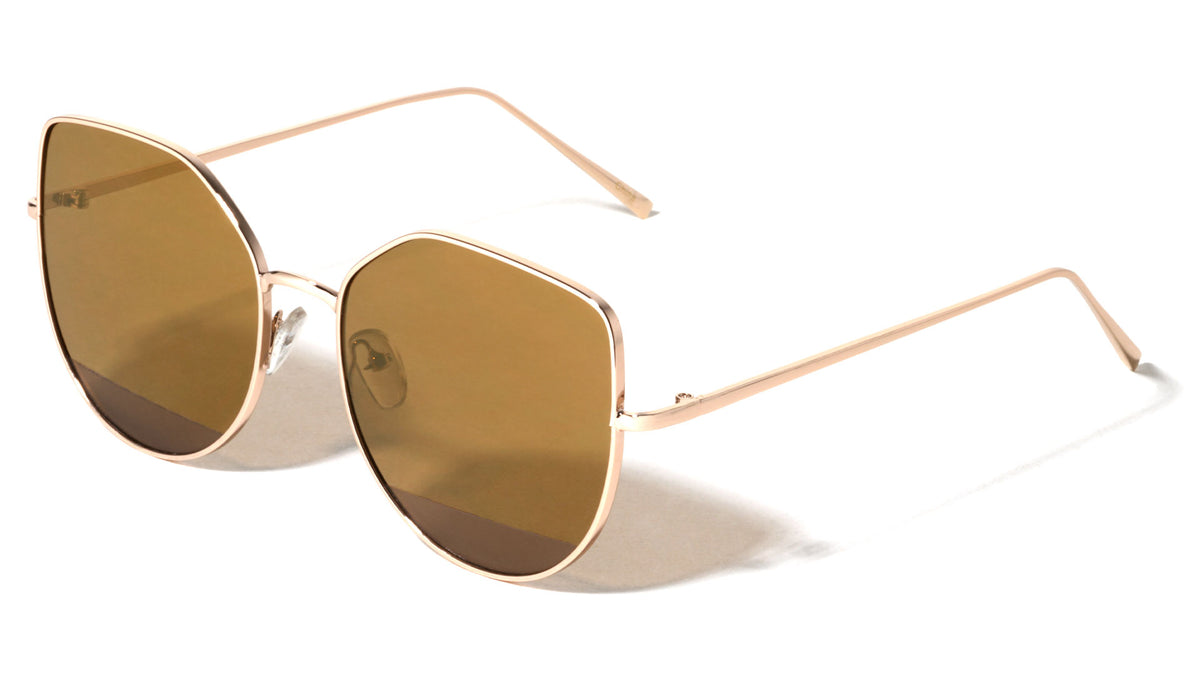 Frosted Bottom Lens Geometric Fashion Cat Eye Wholesale Sunglasses