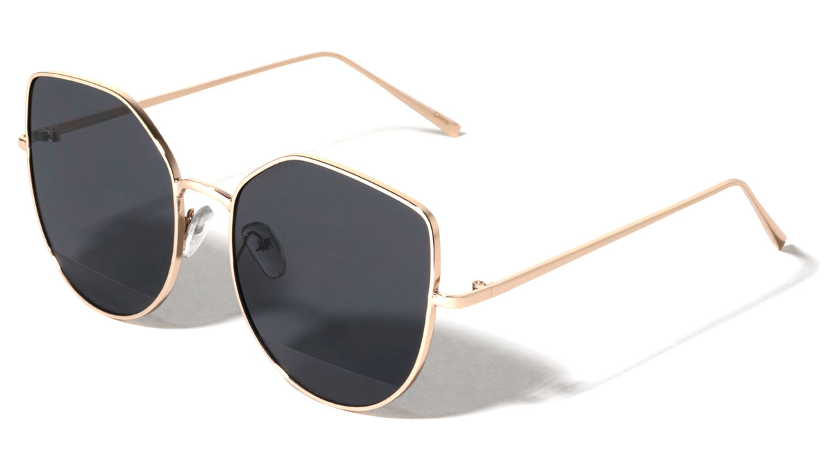 Frosted Bottom Lens Geometric Fashion Cat Eye Wholesale Sunglasses