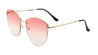 Rimless Oceanic Color Cat Eye Metal Top Accent Wholesale Bulk Sunglasses
