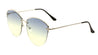 Rimless Oceanic Color Cat Eye Metal Top Accent Wholesale Bulk Sunglasses
