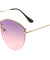 Rimless Oceanic Color Cat Eye Metal Top Accent Wholesale Bulk Sunglasses