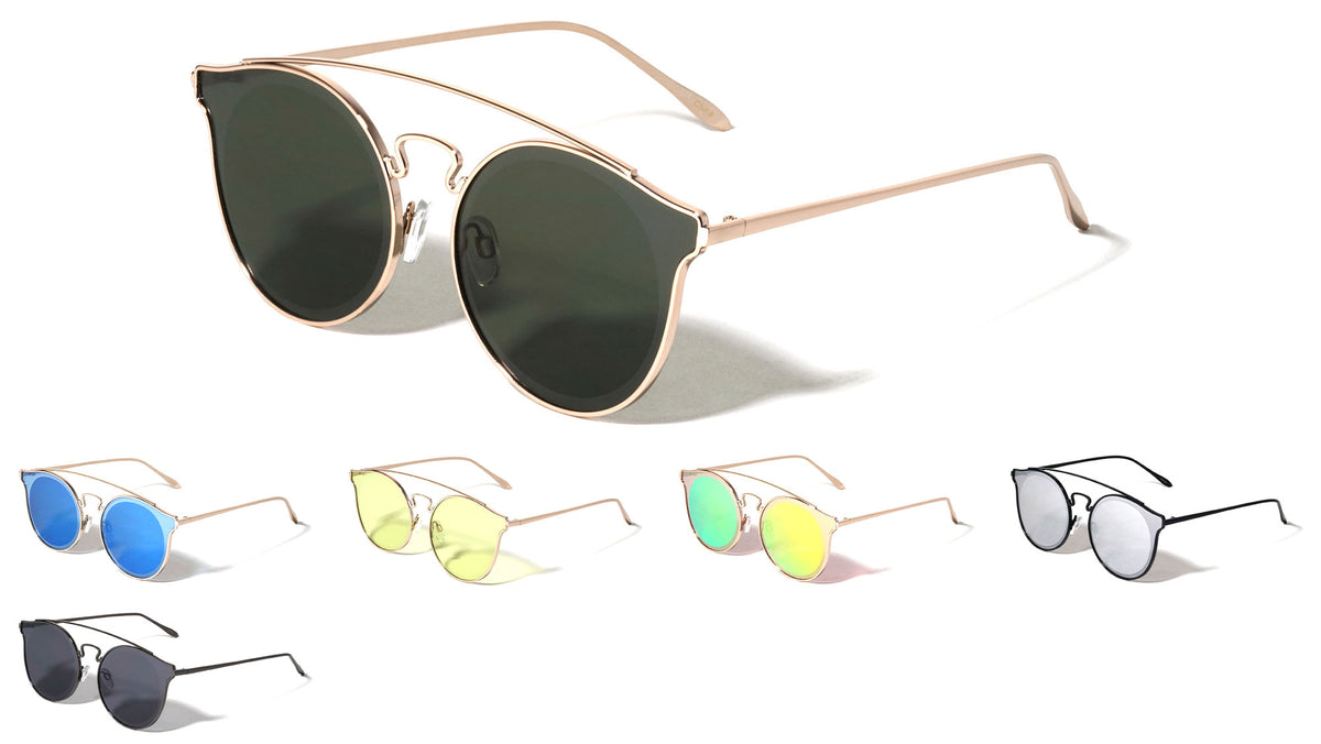 Retro Style Color Mirror Aviators Wholesale Sunglasses