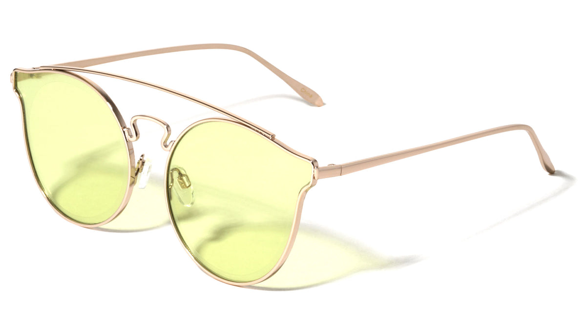 Retro Style Color Mirror Aviators Wholesale Sunglasses