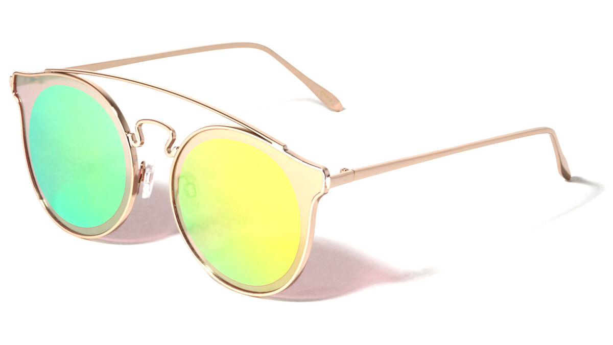 Retro Style Color Mirror Aviators Wholesale Sunglasses