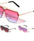 Mesh Rimless Angled Solid One Piece Oceanic Color Wholesale Sunglasses