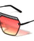 Mesh Rimless Angled Solid One Piece Oceanic Color Wholesale Sunglasses