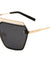 Mesh Rimless Angled Solid One Piece Color Mirror Sunglasses